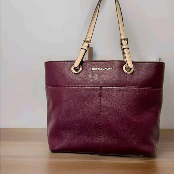 Michael Kors Burgundy Leather Tote - Picture 1 of 11